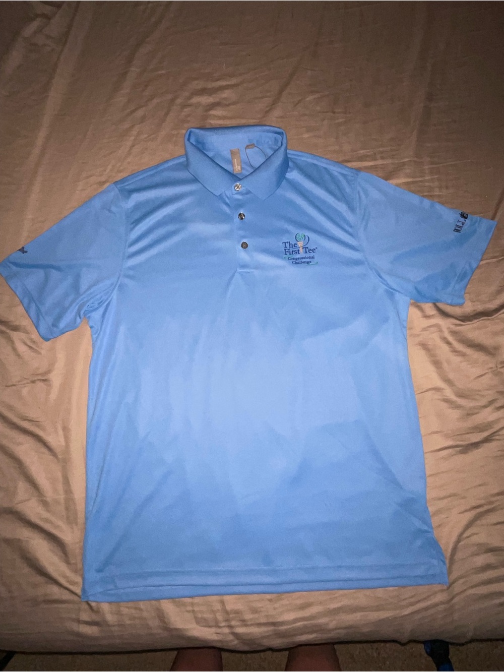 Men Ashworth Light Blue Short Sleeve Golf Polo Shirt Size Large